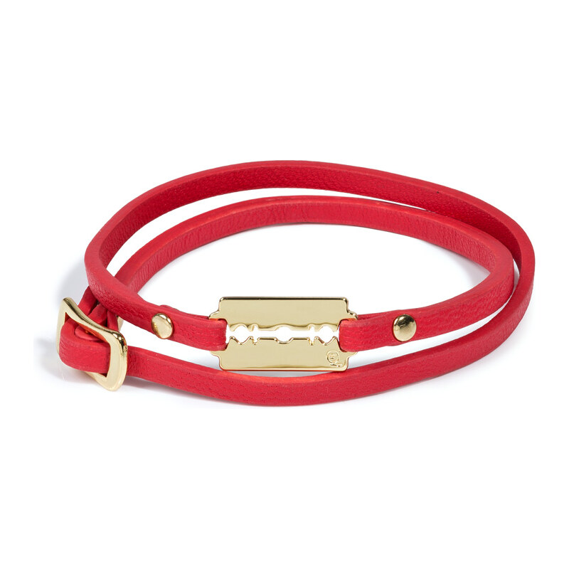 McQ by Alexander McQueen Leather Wrap Bracelet with Razor Blade