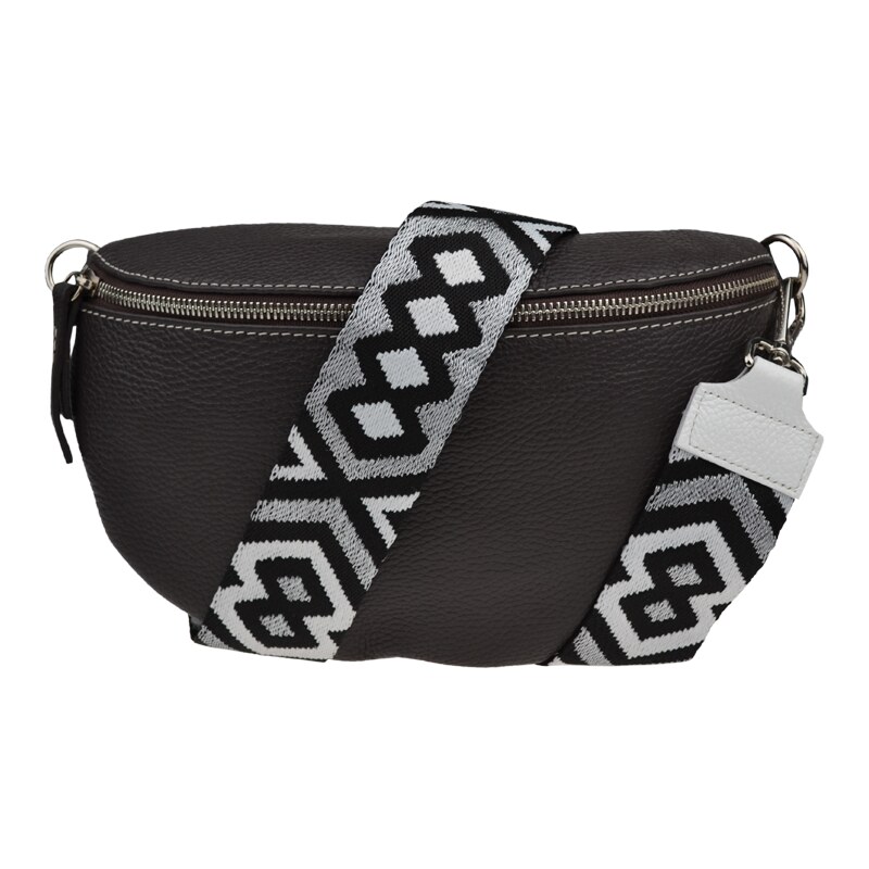 Cafe kožená italská crossbody kabelka Reni Grande Cafe s
