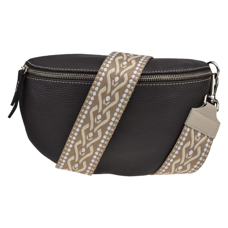 Cafe kožená italská crossbody kabelka Reni Grande Cafe s