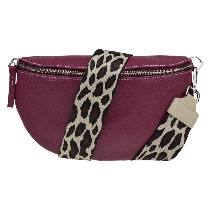Bordo kožená italská crossbody kabelka Reni Grande Bordo s