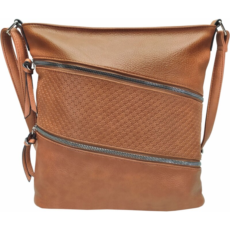 Tapple Středně hnědá crossbody kabelka s šikmými kapsami Chessie 71698437