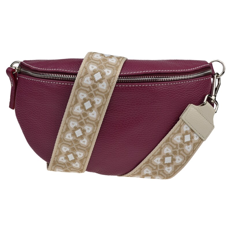 Bordo kožená italská crossbody kabelka Reni Grande Bordo s