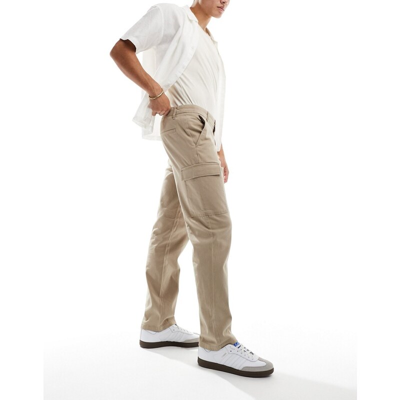 ONLY & SONS straight fit cargo in beige-Brown