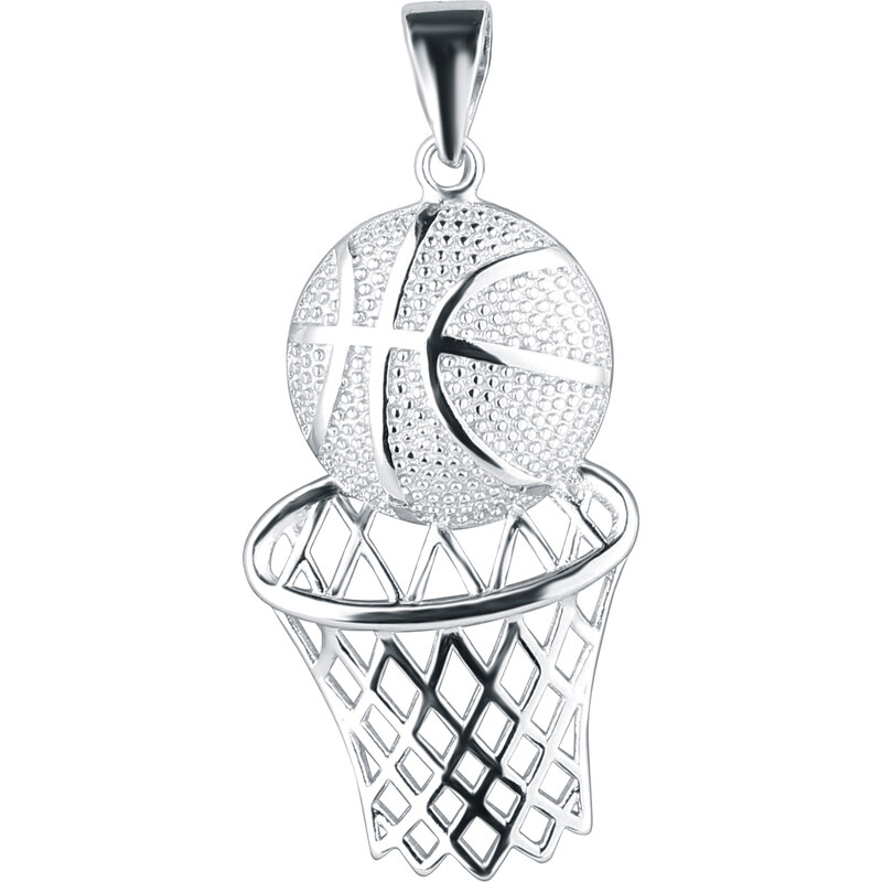 Stříbrný přívěsek basketbalový míč a síť 64024 113721591