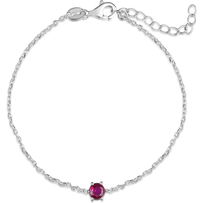 Stříbrný náramek s červeným zirkonem - Meucci SB221/03 94510673