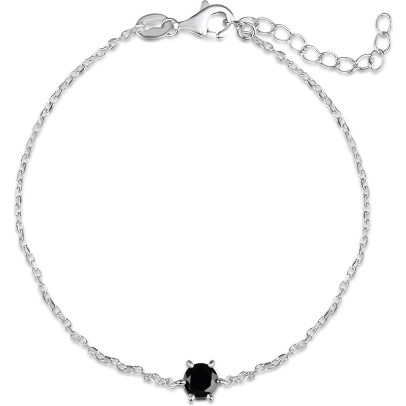 Stříbrný náramek s černým zirkonem - Meucci SB221/06 94510675