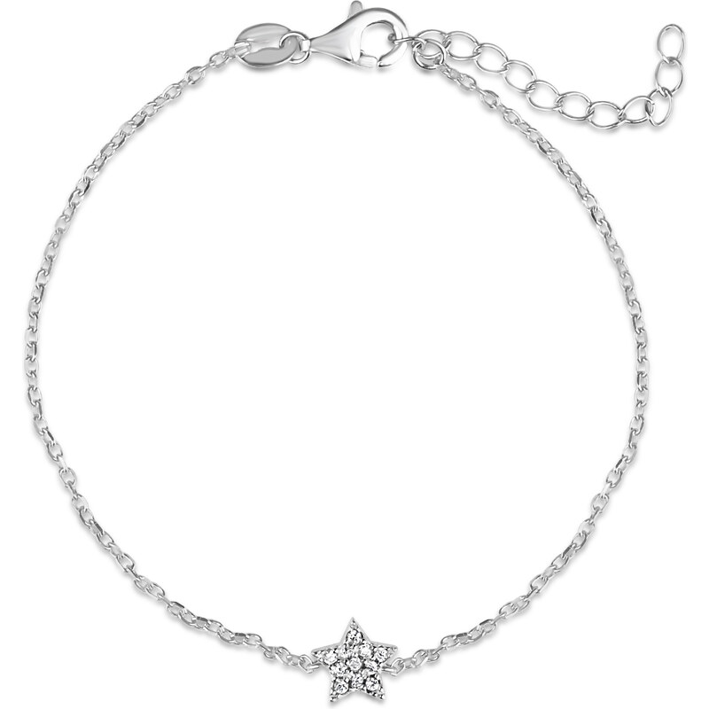 Stříbrný náramek hvězdička se zirkony - Meucci SB229 94510678