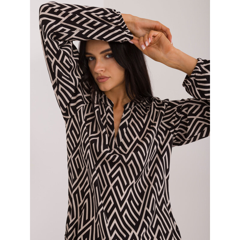 Sublevel Blouse-D73771M11186B-black-beige