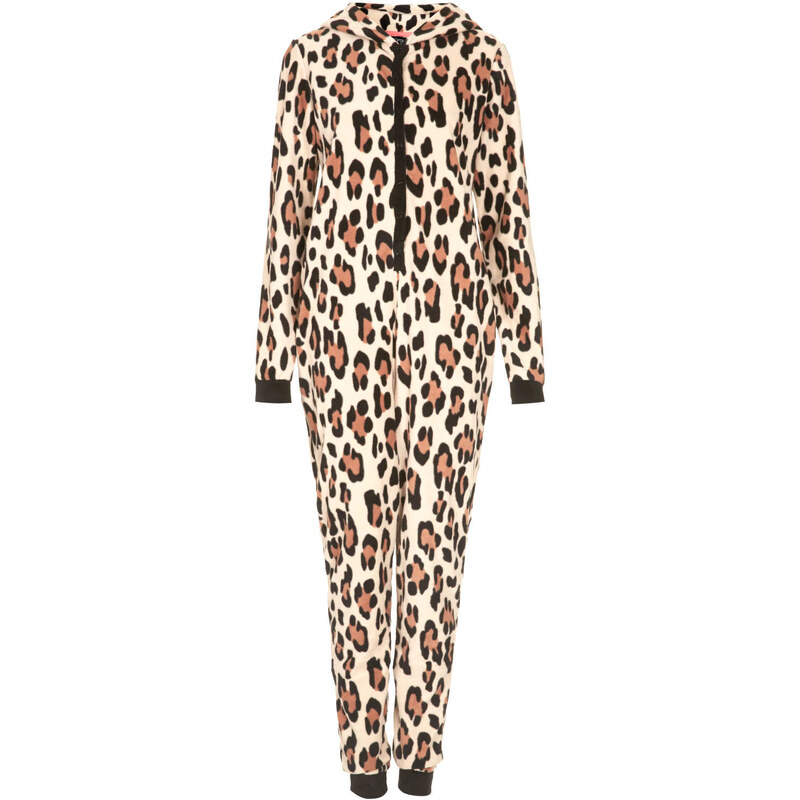 Topshop Leopard Print Fleece Onesie