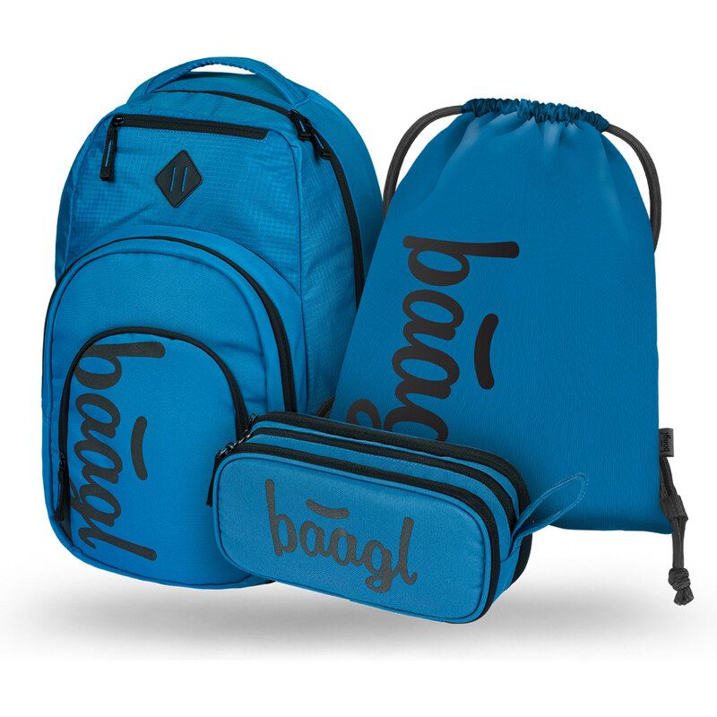 BAAGL 3 SET Coolmate Ocean Blue: batoh, penál, sáček