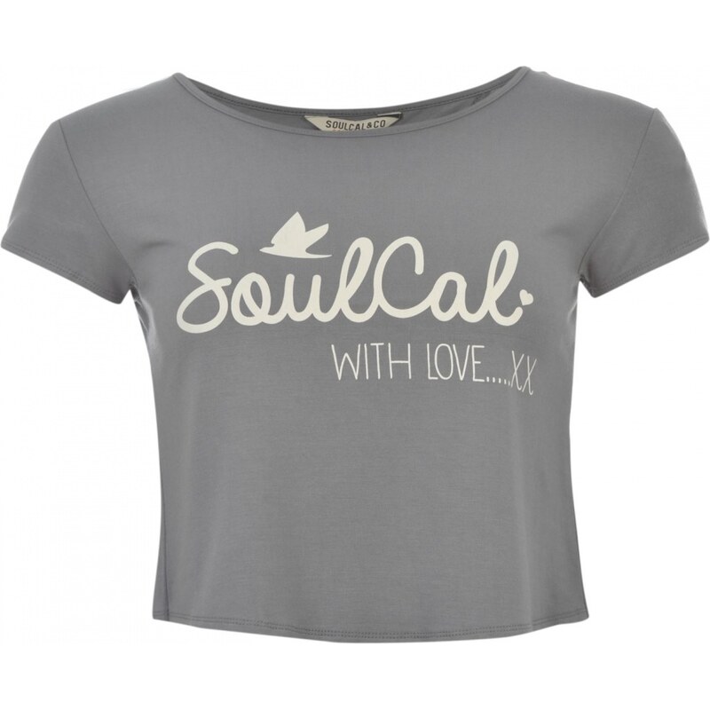 Soul Cal SoulCal Logo Crop Top, grey