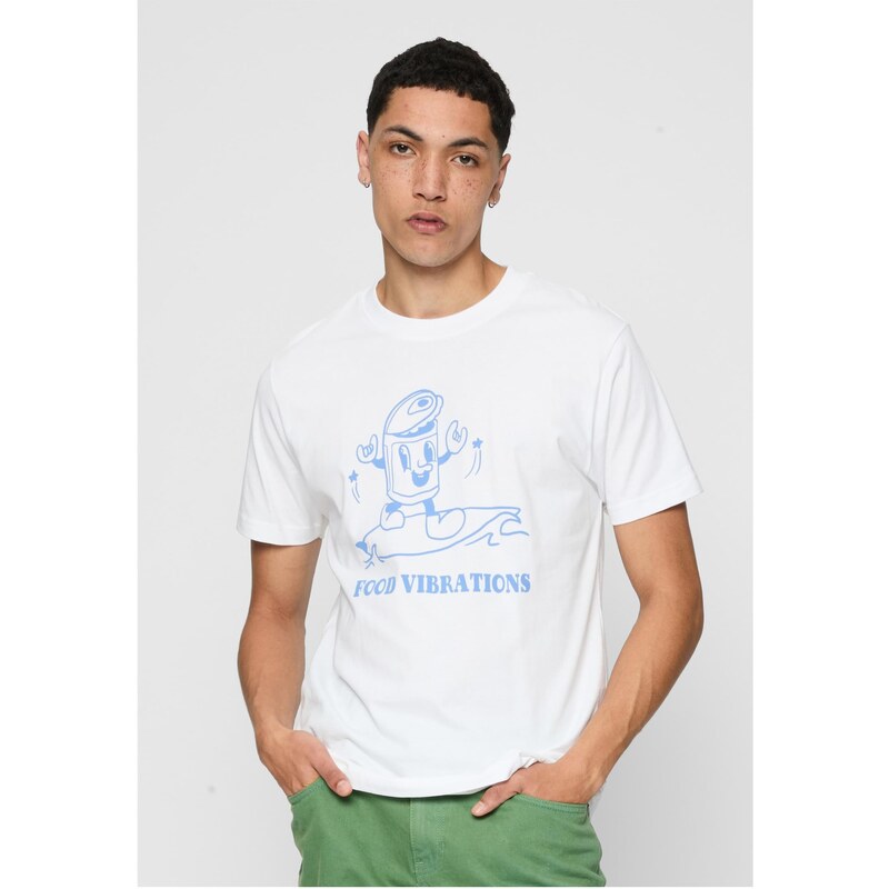 Mister Tee Jídlo Vibrace Tee bílé