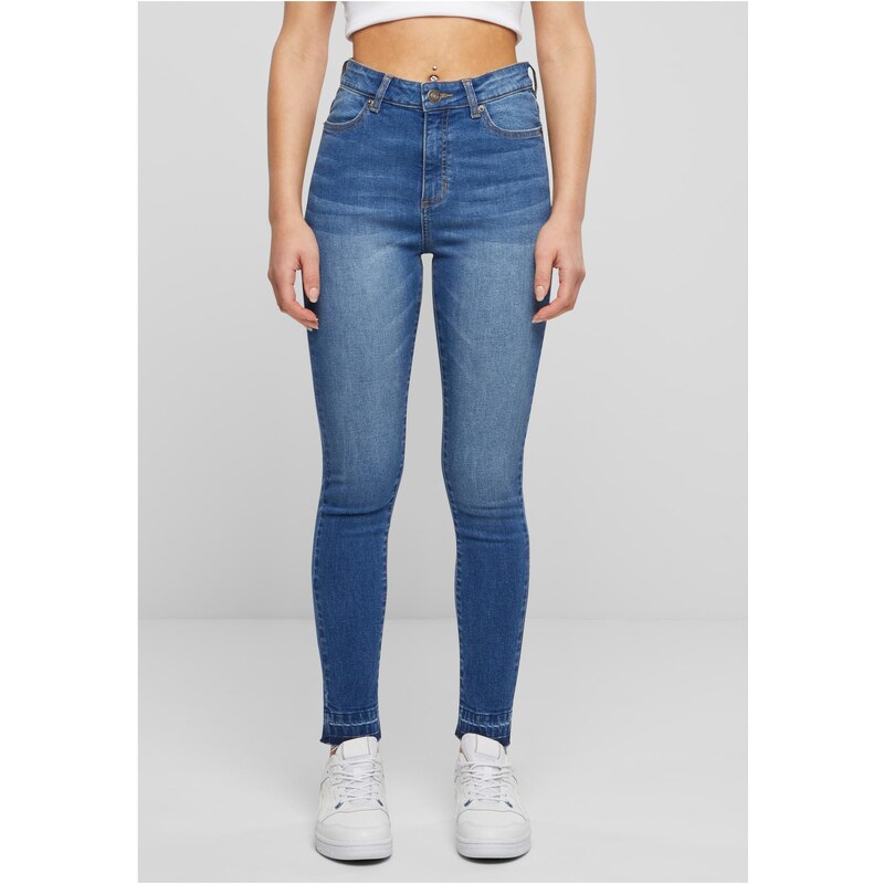 Urban Classics Dámské džíny Skinny Fit modré 107077812