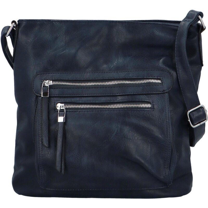 Firenze Stylová dámská koženková crossbody kabelka Harwen, tmavě