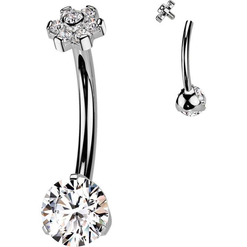 Atreya Titanový piercing do pupíku s vnitřním závitem Luxury
