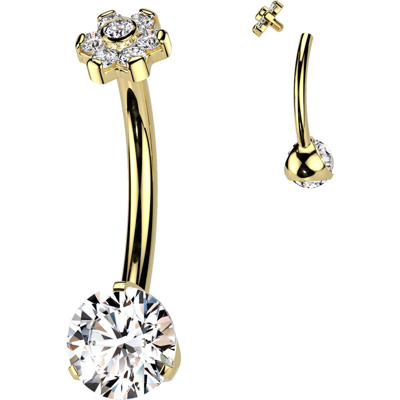 Atreya Titanový piercing do pupíku s vnitřním závitem Luxury