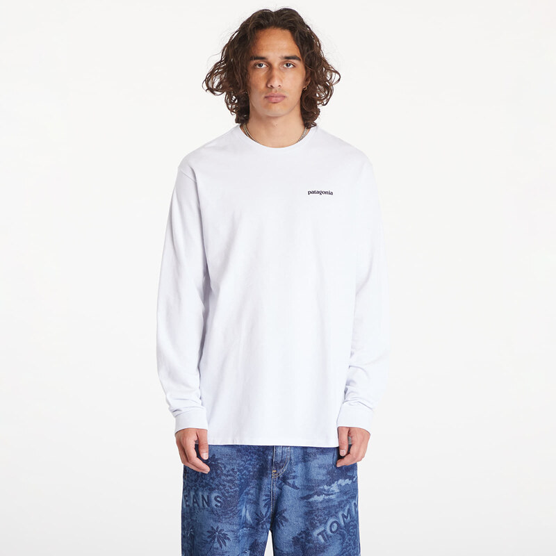 Tričko Patagonia Ms LS P6 Logo Responsibili Tee White XL
