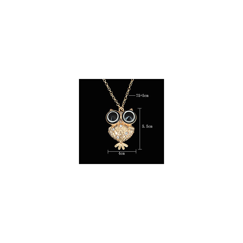 LightInTheBox Owls Shaped Crystal And Alloy Necklace(Golden)