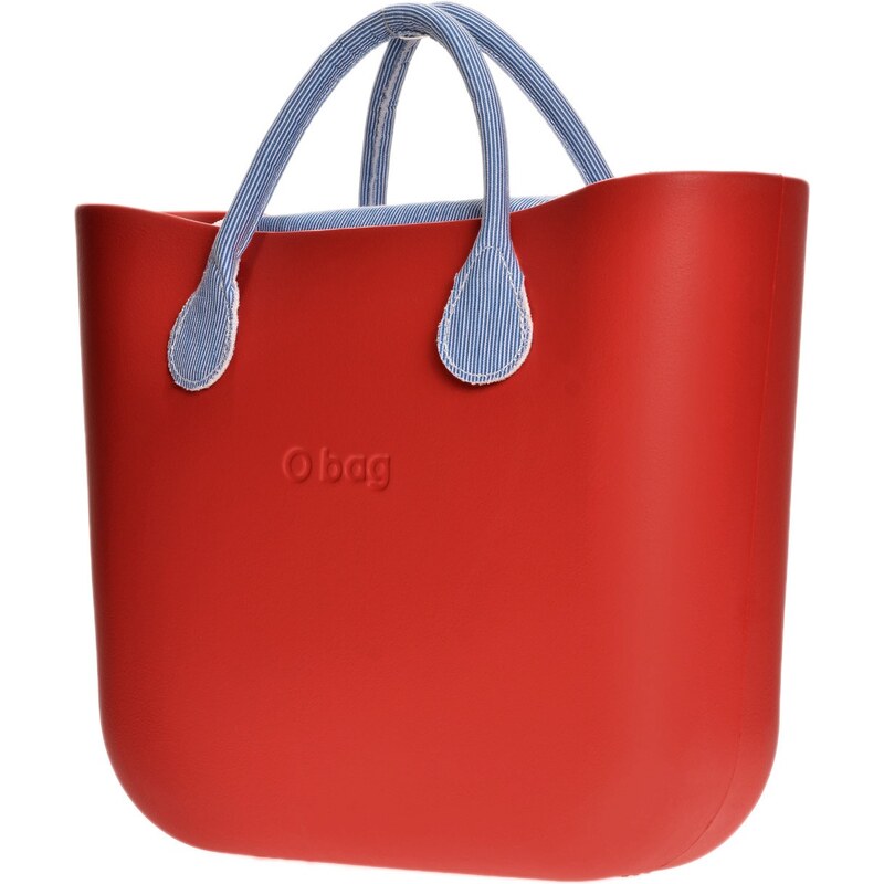 O Bag kabelka mini červená s modrou pruhovanou sadou