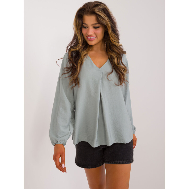 Sublevel Blouse-D60082M11180B-pistachio