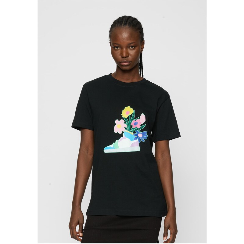 Mister Tee Dámské tričko Flower Sneaker Tee černé