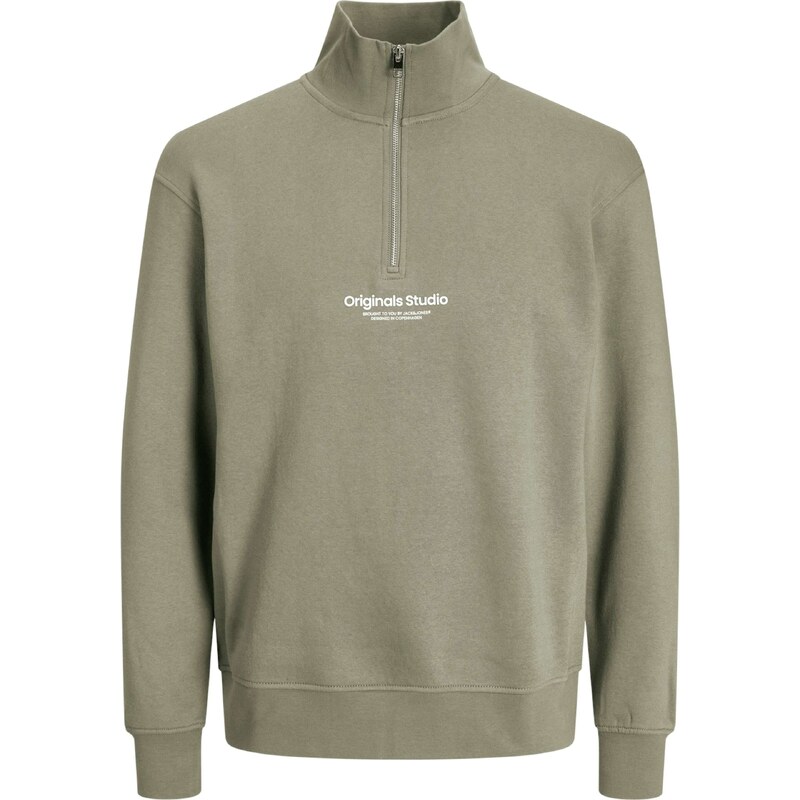 JACK & JONES Mikina JORVesterbro zelená / bílá