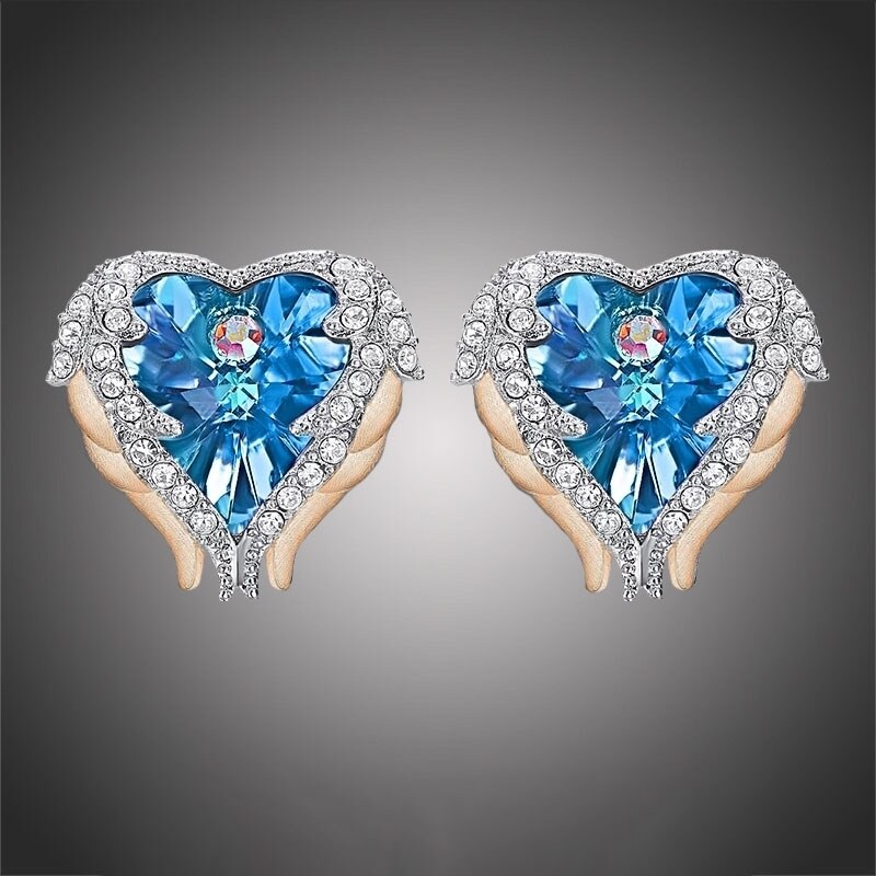 Éternelle Náušnice Swarovski Elements Angel Wings Gold - andělská 94641034