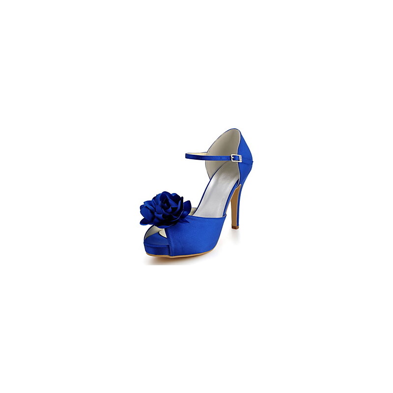 LightInTheBox Lovely Satin Stiletto Heel With Ankle-Strap And Satin Flower Pep Toe Sandals Wedding Shoes(More Colors)
