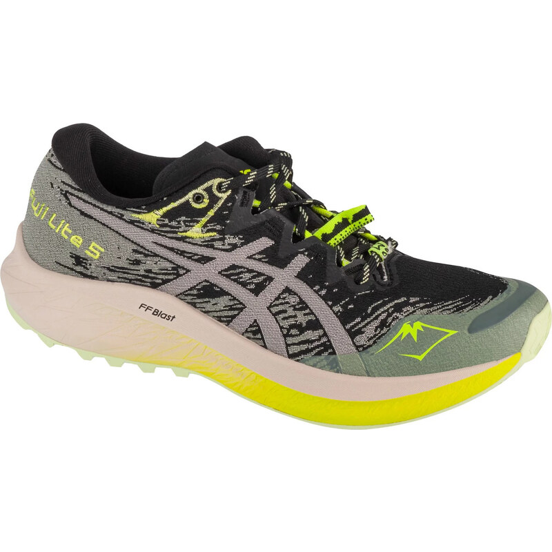 Černo-šedé dámské tenisky ASICS Fuji Lite 5 s limetkovými detaily 94666448