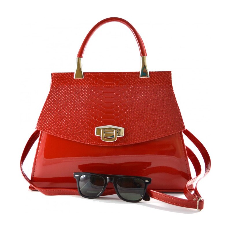 Červená lakovaná kabelka do ruky Rebelia CoCo Fashion
