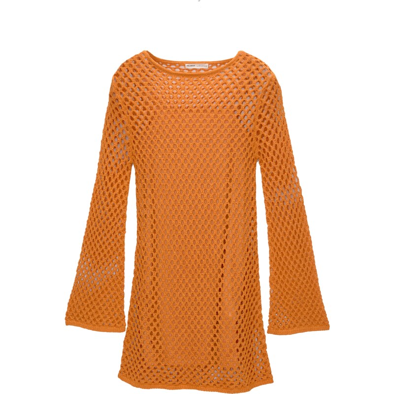 Pull&Bear Úpletové šaty oranžová