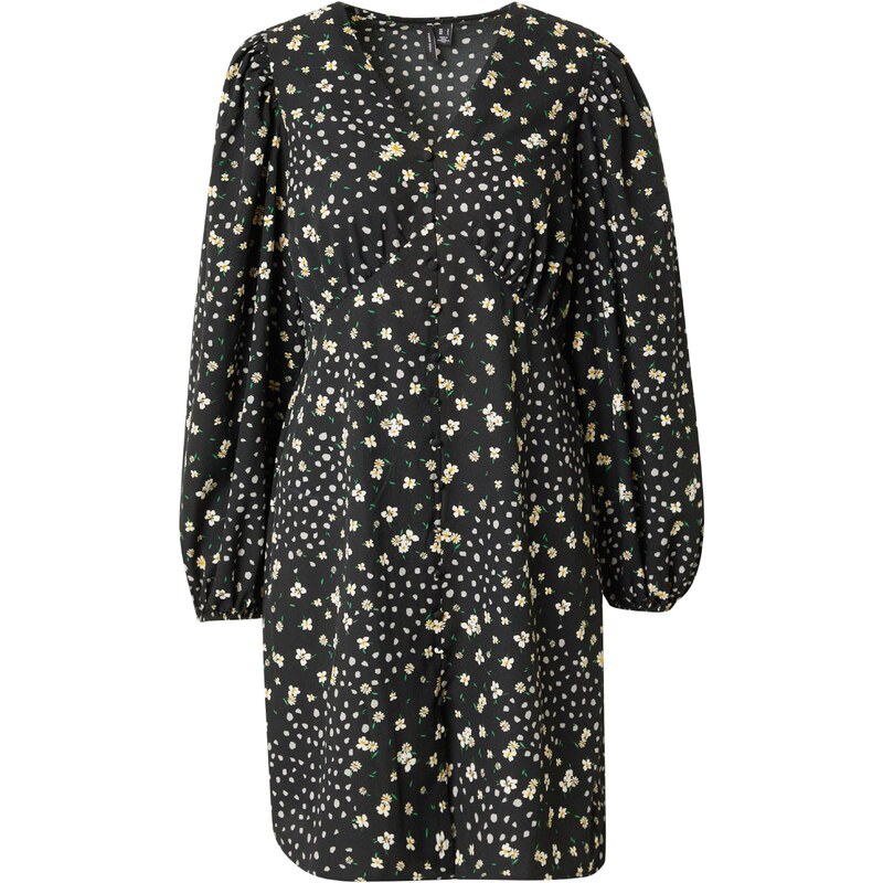 VERO MODA Košilové šaty VMALEA šafrán / zelená / černá / bílá