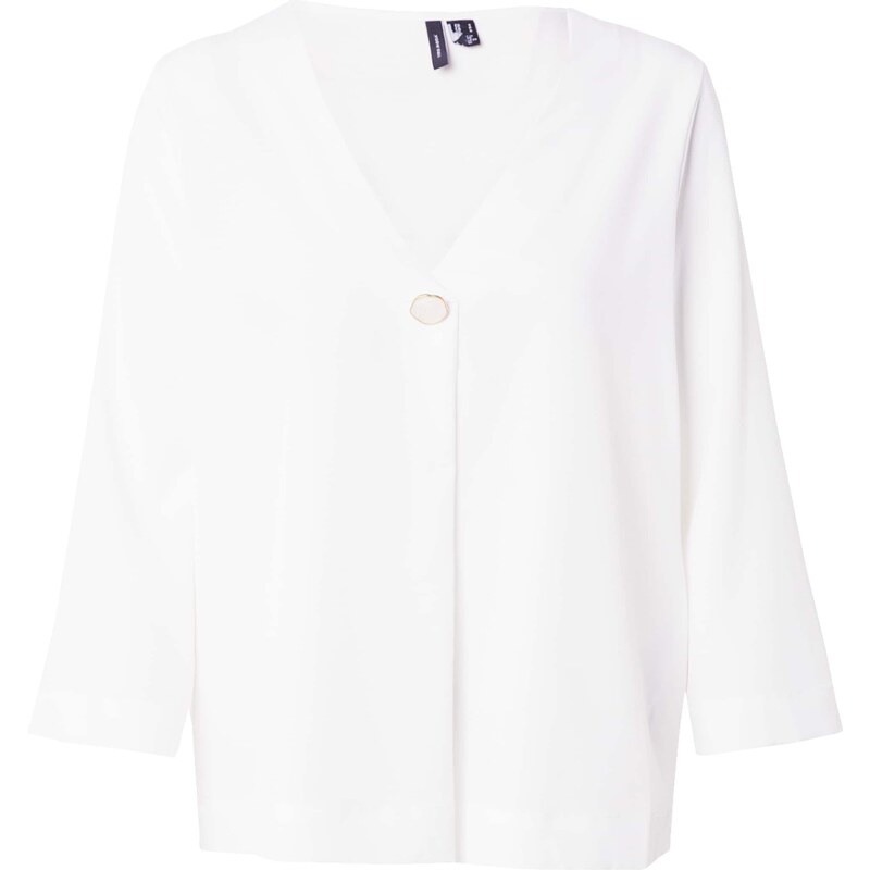 VERO MODA Halenka VMEVA béžová / zlatá / bílá