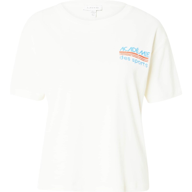 TOPSHOP Tričko Academie Des Sports světle béžová / azurová / 109591215