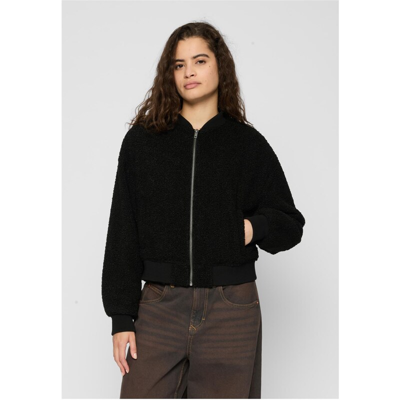 Urban Classics Dámská oversized bunda Sherpa Bomber Jacket černá
