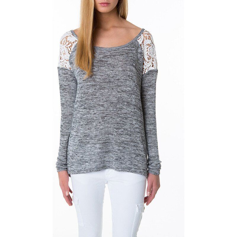 Tally Weijl Grey Knitted Jumper with Lace Back