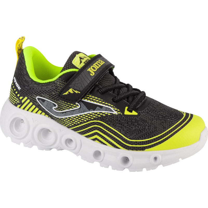Černo-limetkové chlapecké tenisky Joma Rase Jr 2401 Černá