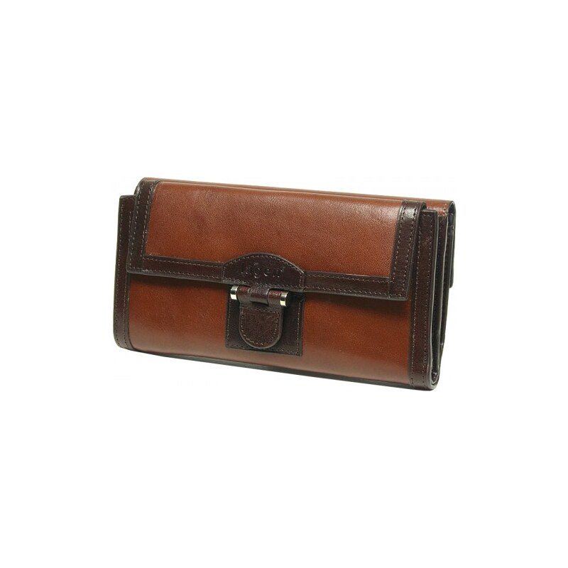 Lagen Dámská hnědá kožená peněženka Brown/Dark Brown 06BL-173