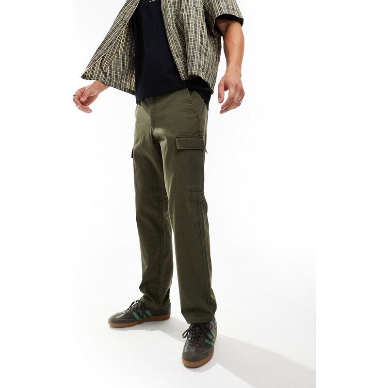 ONLY & SONS straight fit cargo in khaki-Navy