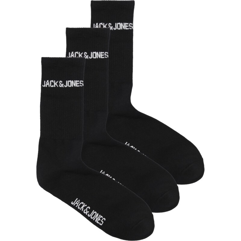 JACK & JONES Ponožky JACMELVIN černá / bílá