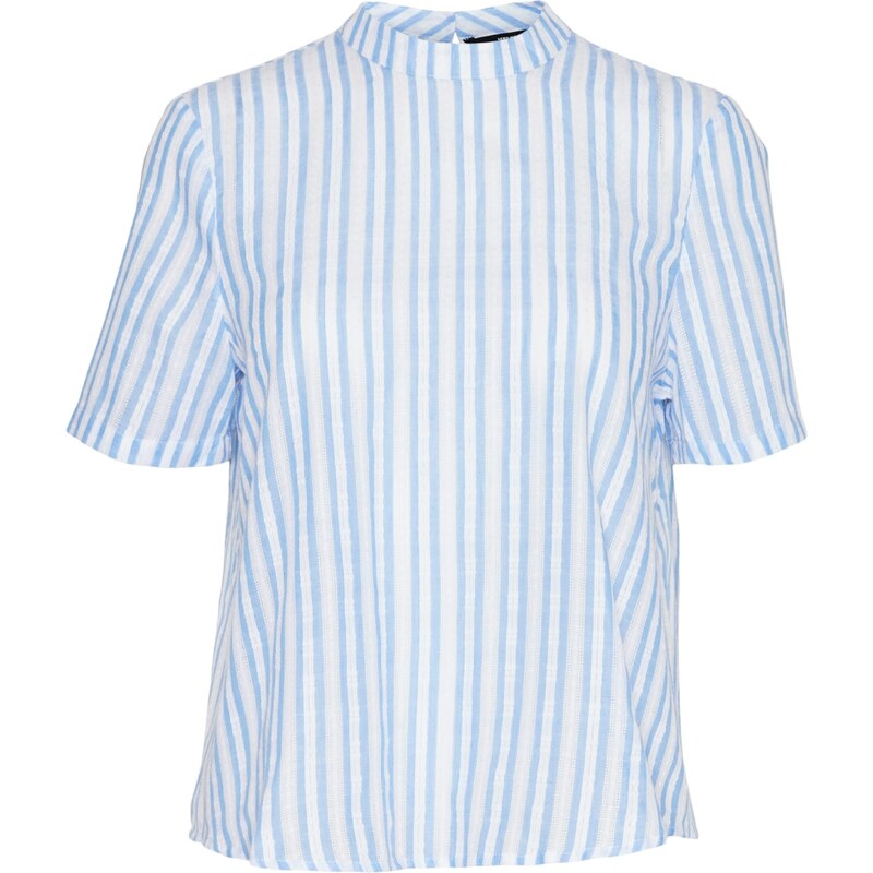 VERO MODA Halenka VMOLLIE světlemodrá / offwhite