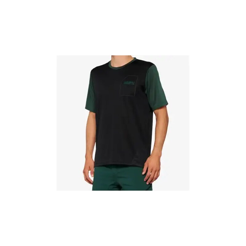 100% Ridecamp pánský dres krátký rukáv Black/Forest Green vel. XL 99613420