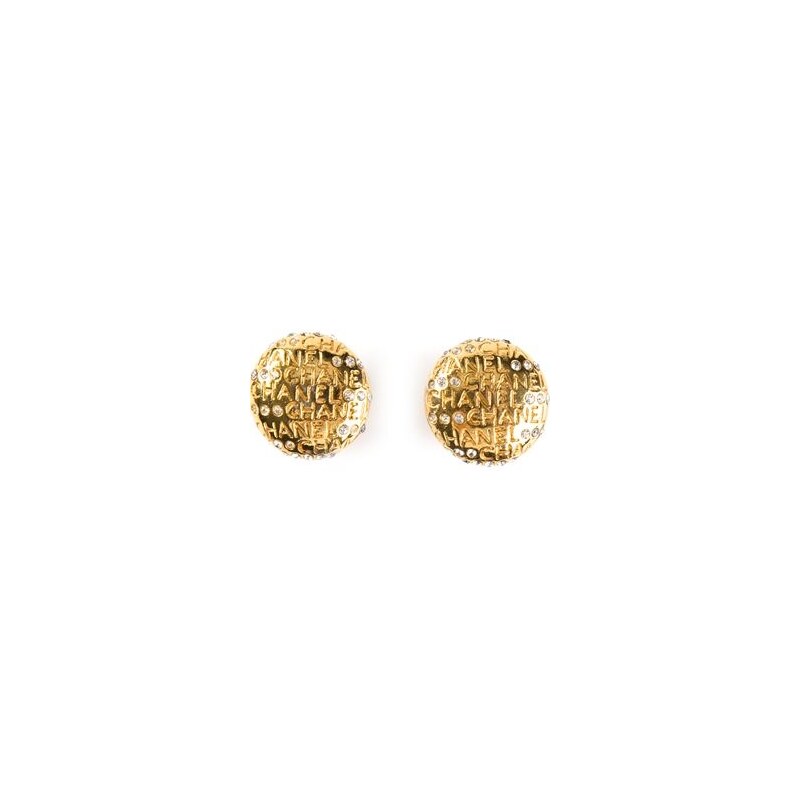 Chanel Vintage Embellished Clip On Earrings