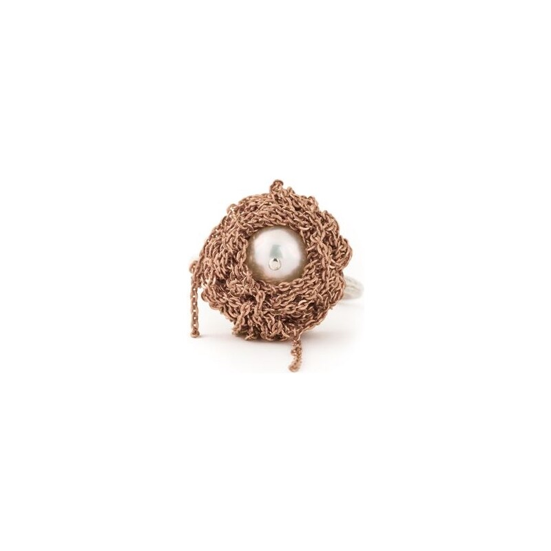 Arielle De Pinto Chained Pearl Ring