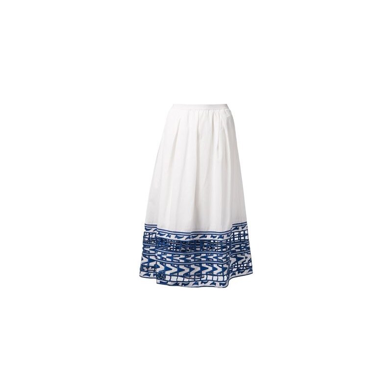 Sea Long Embroidered Skirt
