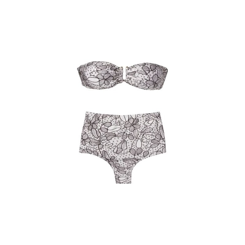 Isolda Lace Print Bandeau Bikini Set
