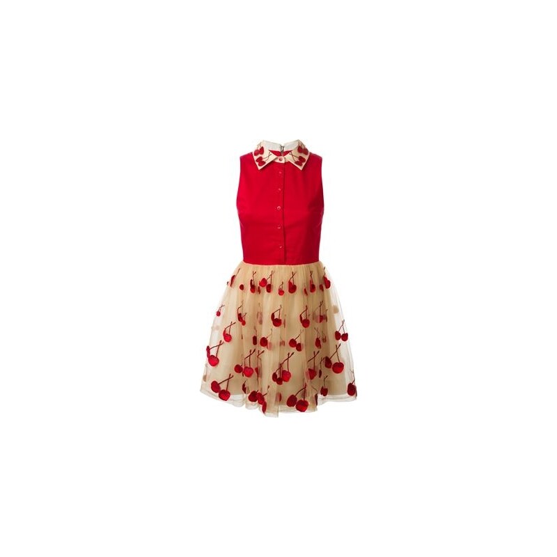 Alice+Olivia Cherry Embroidered Combo Dress