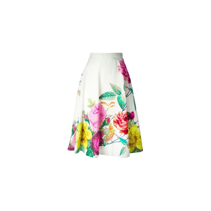 P.A.R.O.S.H. High Waisted Flower Print Skirt