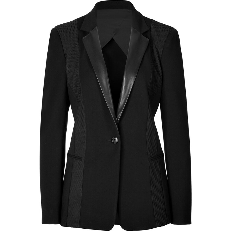 DKNY Blazer with Leather and Mesh Detailing