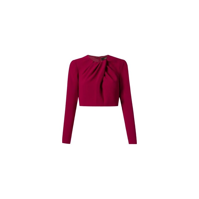 Andrea Marques Cropped Pleated Blouse